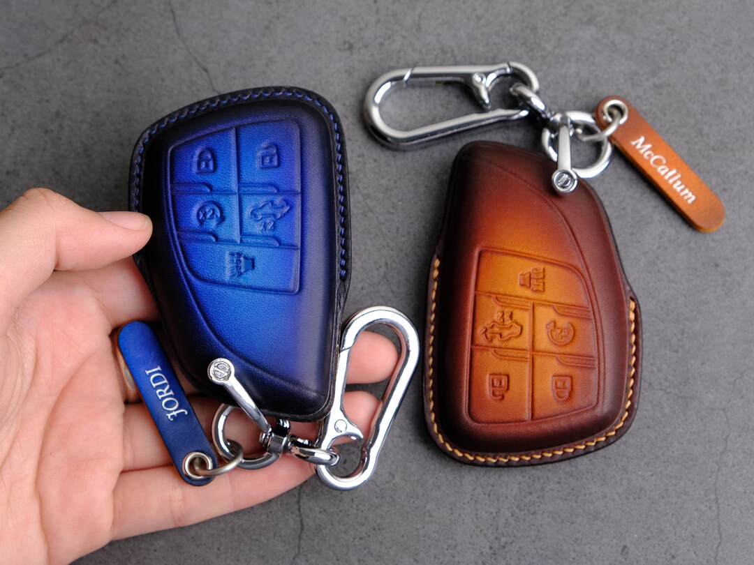 Chevrolet Colorado Key Fob Cover 2022 2023 2024, Handmade Leather Key Case for Keyless Entry