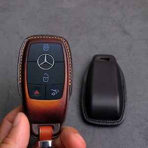 Mercedes E-Class AMG Handmade Key Cover, Leather Key Case For Mercedes  E350 E450, Mercedes Remote Protector, Smart Key Fob Leather