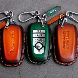 2025 2024 Ford F150 Leather Key Fob Cover - Custom Key Case For F150 Tremor Raptor Lariat XLT STX  Super Duty, Keychain Holder Accessory