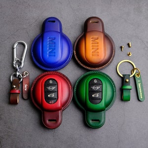2024 Mini John Cooper Works JCW Key Cover - Leather Key Case For Mini Cooper One/Countryman/Clubman/3 Door/5 Door - Mini Cooper Accessories