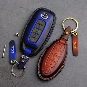 Leather Key Fob Cover For Nissan Armada, Custom Key Fob Cover For Nissan Armada, Nissan Keyless Remote Holder, Nissan Accessories
