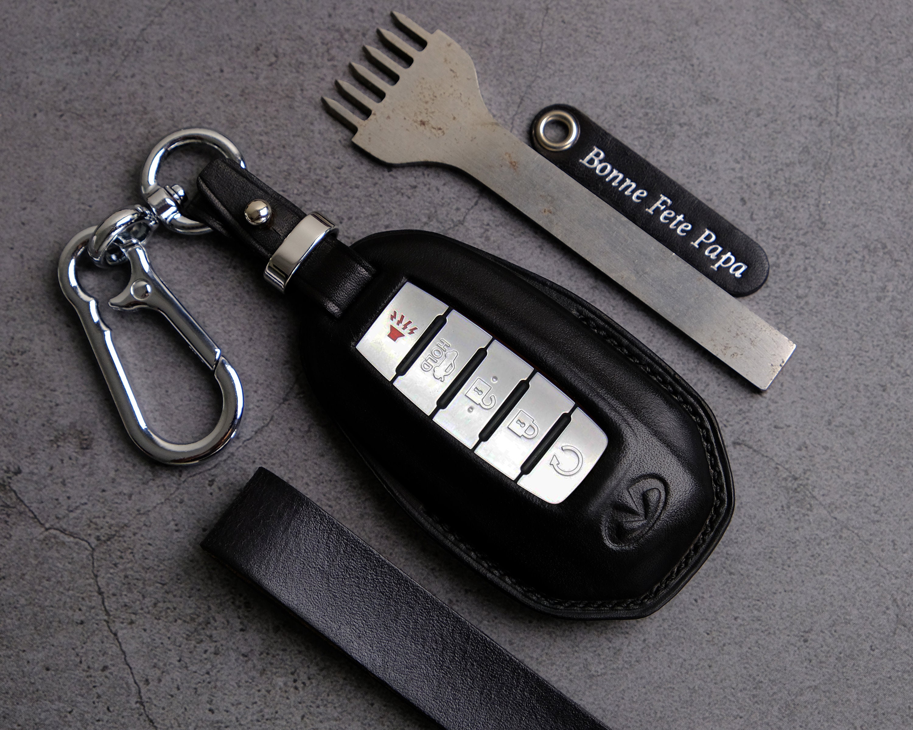 Personalized Key Fob Cover for Infiniti Q50 Q60 QX50 QX55  Peugeot  Keychain Keyless Keyring Keypads Remote Gift for Men Birthday Gift 