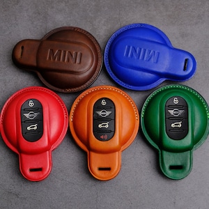 Mini Cooper Key Case - Handcrated Leather Key Fob Cover For Mini Cooper - Mini Cooper Accessories - Car Keychain - Custom Key Case