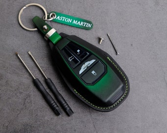 Funda de cuero para llavero Aston Martin DBX DB9 DB11 Vantage - Accesorio para llavero con control remoto Aston Martin