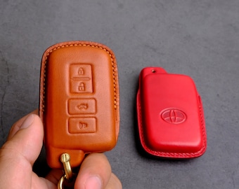 Toyota Corolla 2014 2019 Key Fob Cover - Leather Key Case For Keyless Entry Remotes For Toyota Camry Highlander RAV4 Tacoma  - Toyota Gift