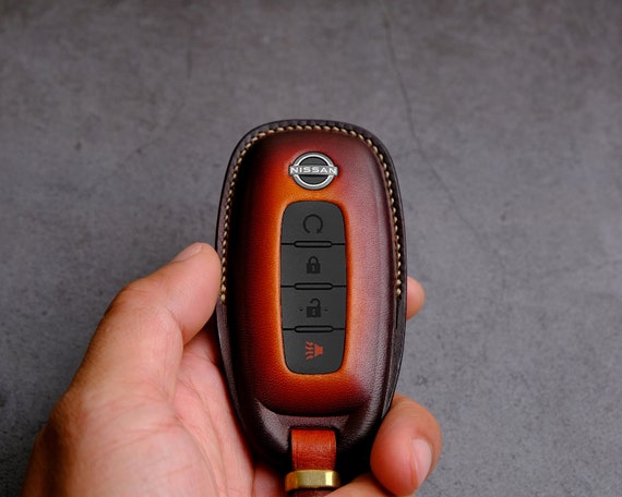 thumbnail image 2 of Genuine Leather Smart Key Fob Case Compatible With Nissan Sentra, Versa, Rogue, Pathfinder, Murano, Kicks, Ariya, Armada (2022-2026 Models 2 of 10