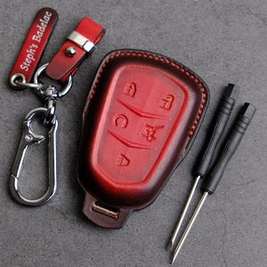 2025 2024 Leather Key Case For Cadillac XT4 XT5 XT6, Handmade Key Fob Cover For Escalade Esv Ct4 Ct5, Keyless Remote Keychain, Gift For Dad