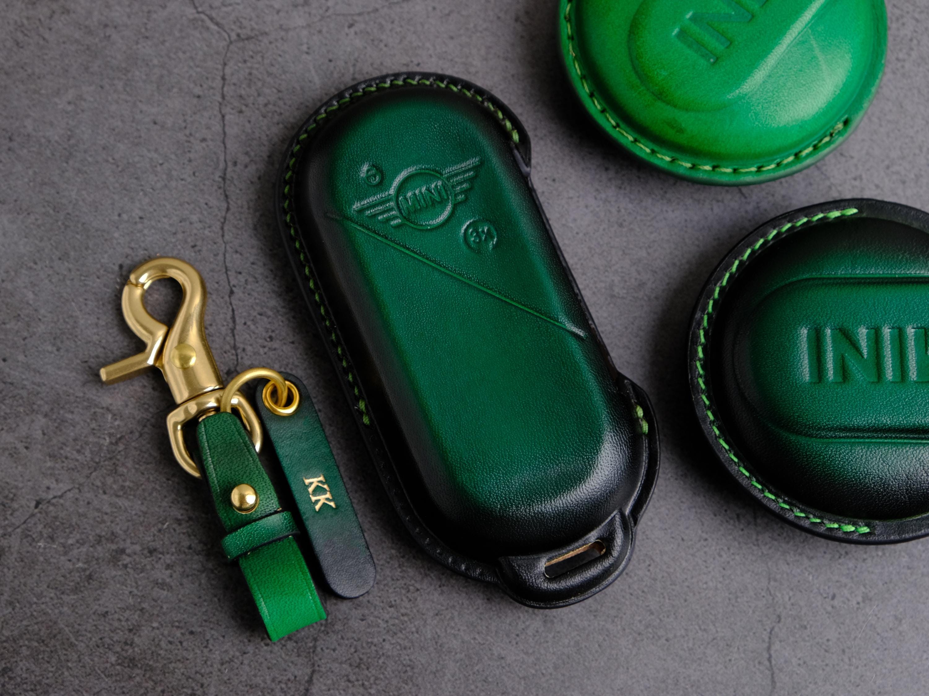 Mini Key Case Mini Leather Key Fob Cover, 2024-2025 Personalized Leather Key Cover ...