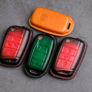 Cover for Volkswagen Jetta Key Fob, Handmade Leather Volkswagen TiguanGolf Magotan Passat B8 MK7 Golf7 GTI Polo Beetle Caddy, VW Accessory
