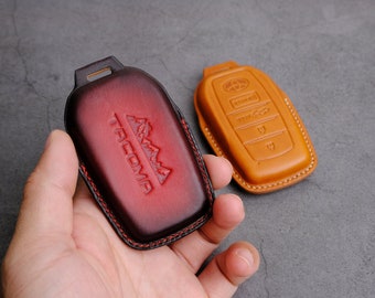 2024 2023 Toyota Tacoma Key Fob Cover, Leather Key Case Key Chain Entry Remote For Tacoma TRD Off Road SR5 SR TRD Pro Trailhunter ...