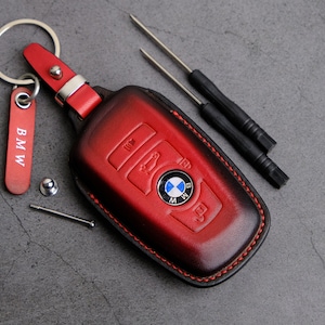 BMW X3 Key Fob Cover - Leather Key Case For BMW 3 5 7 Series Z4 M5 X1 X5 - BMW Key Case Key Chain Keyless Holder Accessories