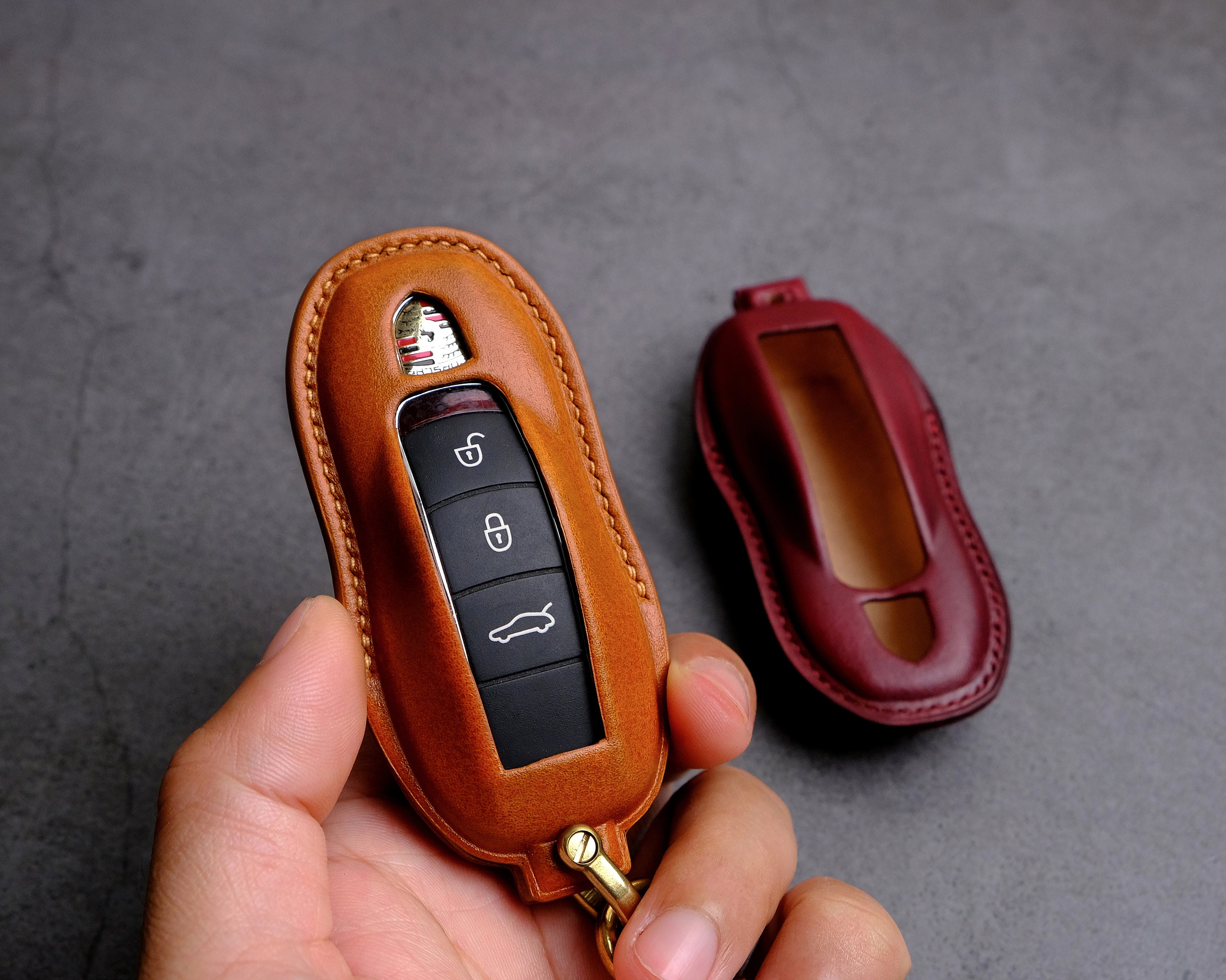 Porsche key fob leather cover deals