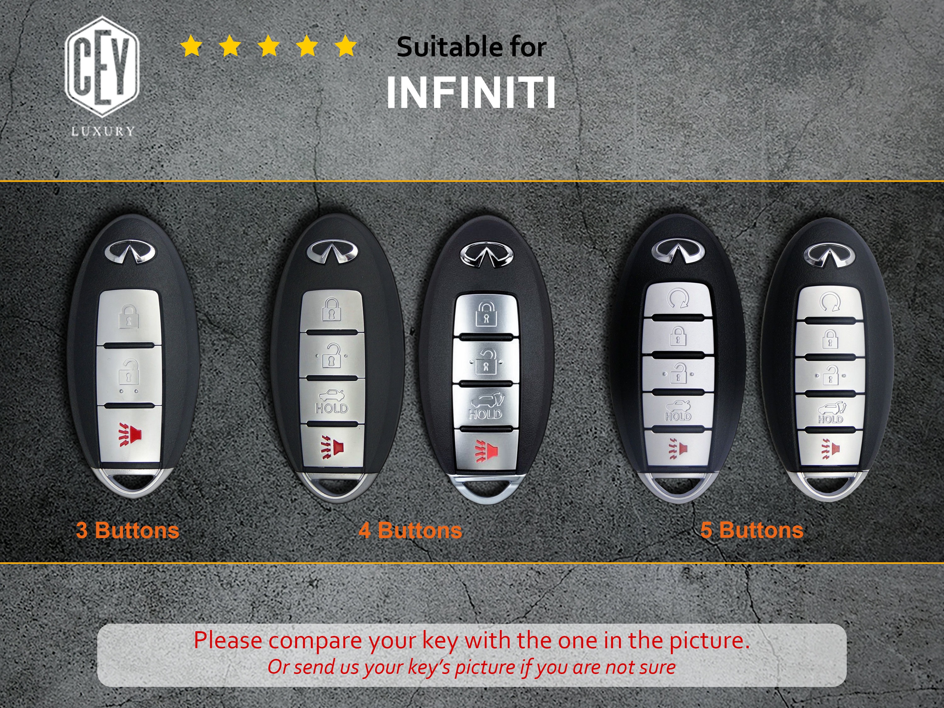 Silicone Key Fob Cover For Infiniti 2013-2019 Models - Compatible With JX35 Q50 Q60 QX60 QX80, Black & Pink