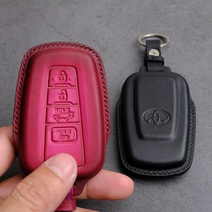 2022 2021 Toyota Highlander Key Fob Cover, Leather Key Case For Toyota RAV4 Corolla Prius CH-R Camry 4Runner ... Toyota Accessories