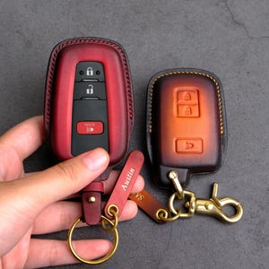 Toyota 4Runner TRD Pro Key Fob Cover, Leather Key Case For 4 Runner SR SR5 Sport Offroad Limited ... Toyota Key Chain Holder Accessory