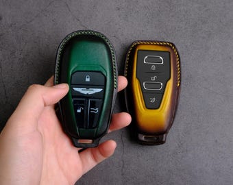 Funda para llavero Aston Martin 2025-2024 - Funda de cuero hecha a mano para Aston Martin - Soporte para control remoto sin llave - Regalo para auto nuevo