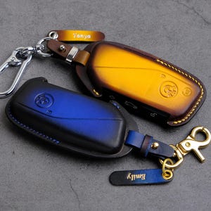 Custom Bmw Leather Key Fob Cover, Handcraft Keychain For BMW 7 Series, i7, iX, EV... BMW Accessories, Gift For Him