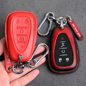 Chevrolet Equinox RS LT LS Premier Key Fob Cover, Leather Key Case For Chevrolet Brazer Trax Traiblazer Malibu Volt ... Chevy Accessory