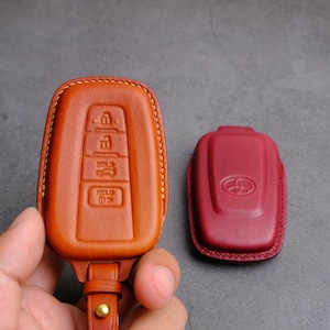 Toyota Corolla Camry C-HR RAV4 ... Key Fob Cover 3 4 Buttons - Leather Key Case For Keyless Entry Remotes Toyota - Toyota Accessories