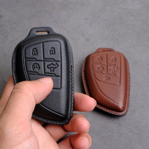 Custodia per portachiavi GMC Sierra 1500 Denali 2023-2024, in pelle lavorata a mano per telecomandi di accesso senza chiave GMC 1500, accessori GMC, regalo per lui