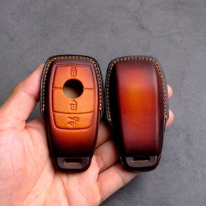 Mercedes-Benz GLE 350 450 450e 4MATIC Key Fob Cover - Leather Protector Case For Mercedes GLA GLC - Mercedes Keychains Keyless Entry Remotes