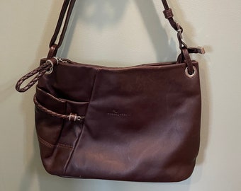 Gently Used Bruno Rossi brown leather handbag made in Italy