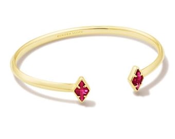 New Kendra Scott Kinsley Cuff Bracelet S/M in Gold Raspberry Illusion