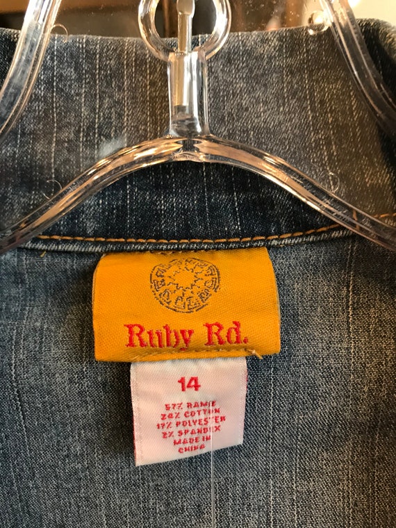 Ruby Rd. jean jacket with turquoise like studs  -… - image 4