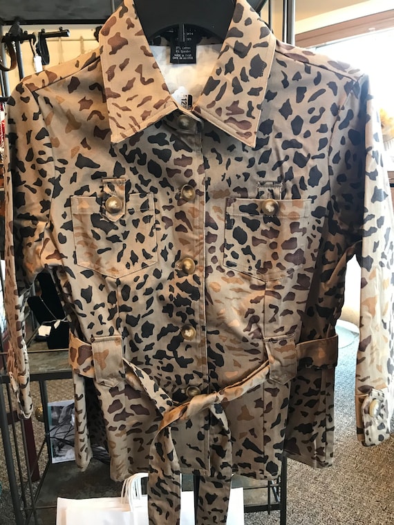 Carole Little Petite leopard jacket NWOT