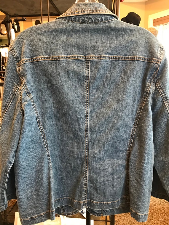Ruby Rd. jean jacket with turquoise like studs  -… - image 5
