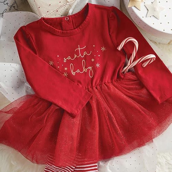Santa Baby Snap Dress -Size 6-12M for Baby Girl