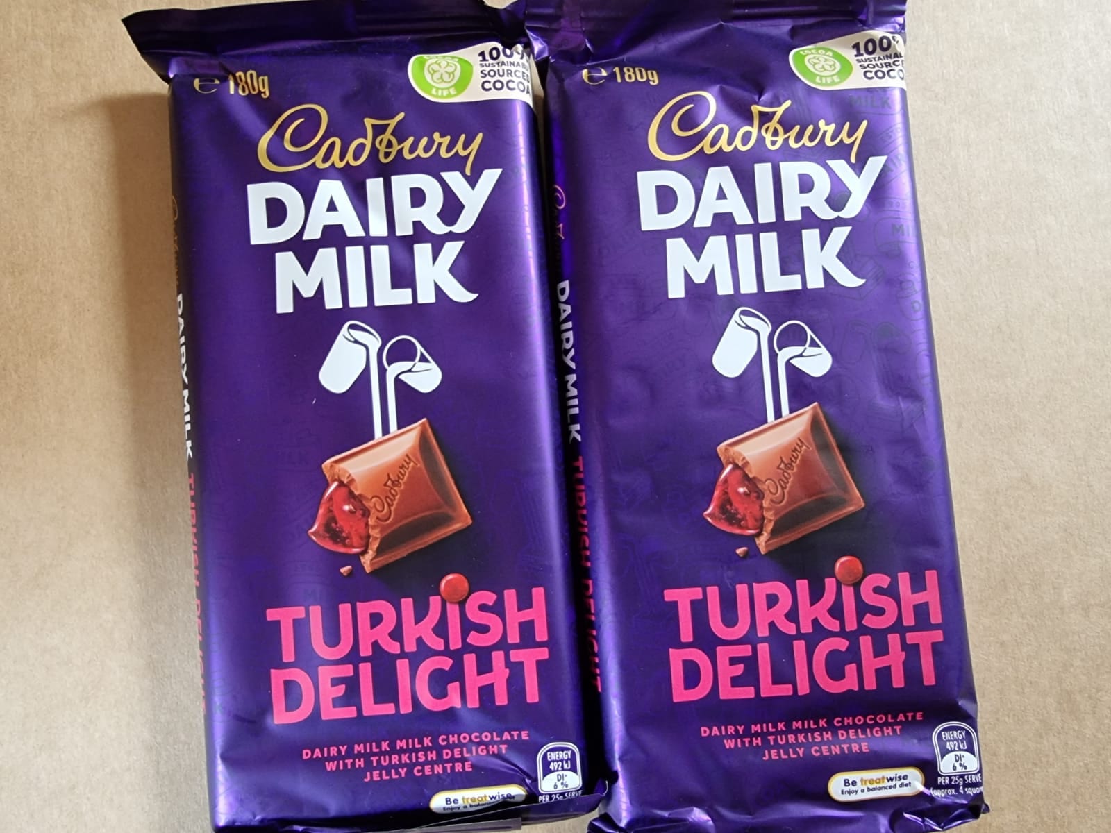 Turkish Delight Australian Cadbury Dariy Milk Chocolate Bars 2 Etsy