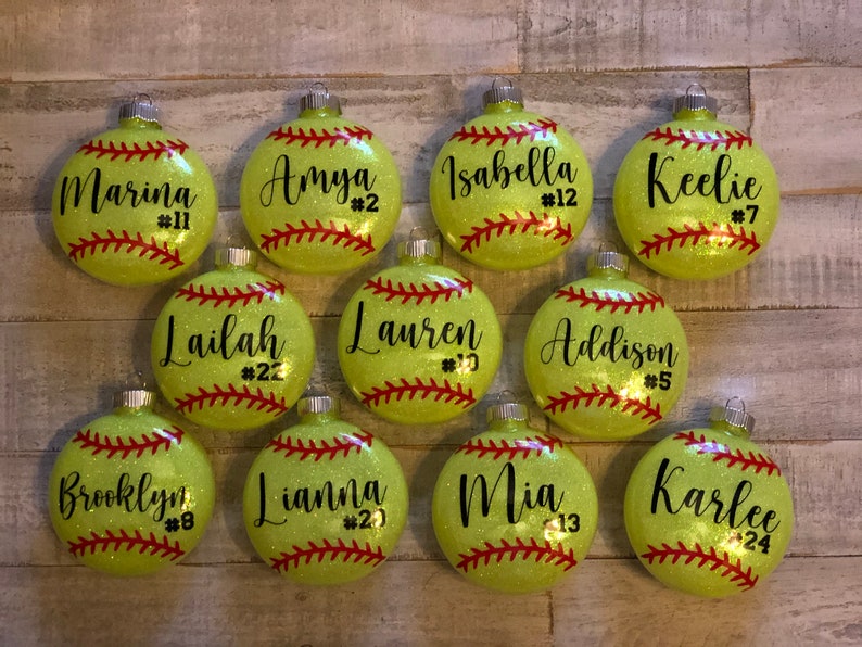Softball Ornaments Etsy