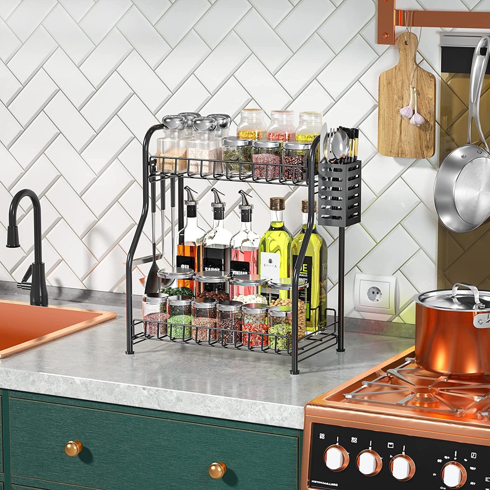 Countertop Organizer With Cutlery chopsticks storage shelf Etsy