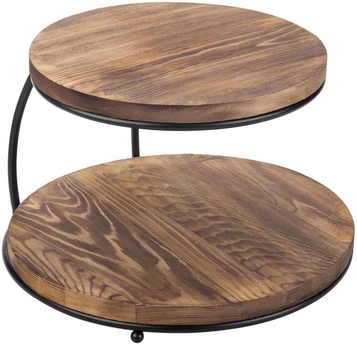 2Tier Pizza Rack/Cupcake Display Stand with Burnt Wood Etsy