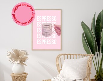 Espresso Pink Wall Art | Coffee Wall Art | Pink Gallery Wall | Wall Decor | Pink Wall Decor | Espresso | Coffee | Coffee Art | Espresso Art