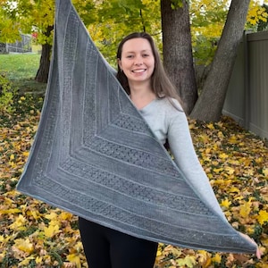 Knitting Pattern - Eyelet Stripe Shawl