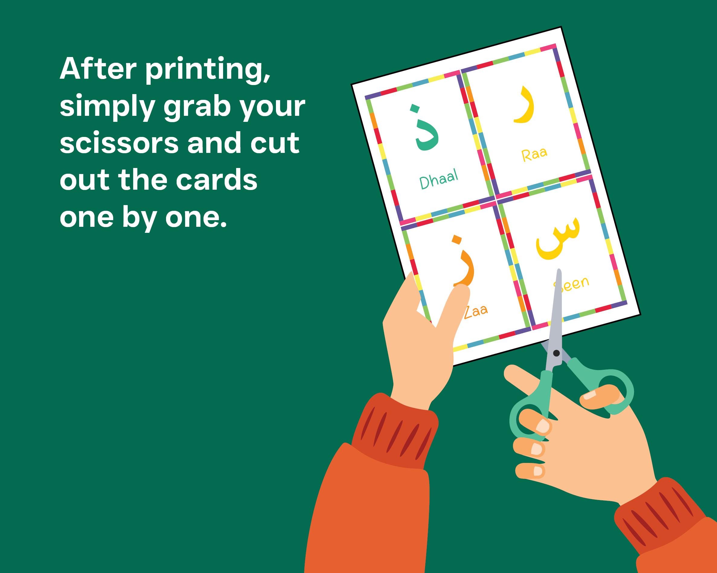 Arabic Alphabet Flash Cards, Printable PDF, Alif Ba Ta, Eid Gift, Learn ...