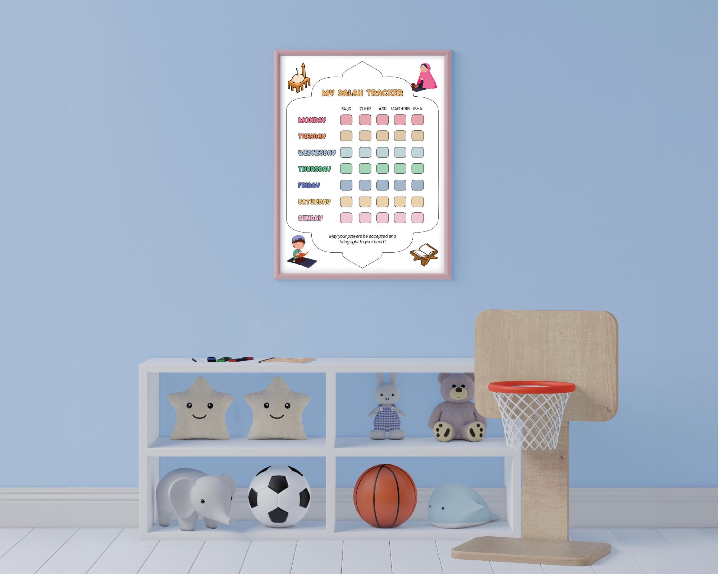 Daily Salah Tracker Printable for Kids, Islam Nursery, Prayer Chart Kids, Islam Educational ...