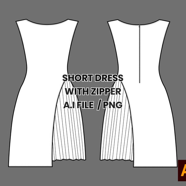 Dress technical Drawing illustration, vector, flat, sketch, tech pack, Fashion CAD Designs, Adobe Illustrator, Canva, Pro create, mockups