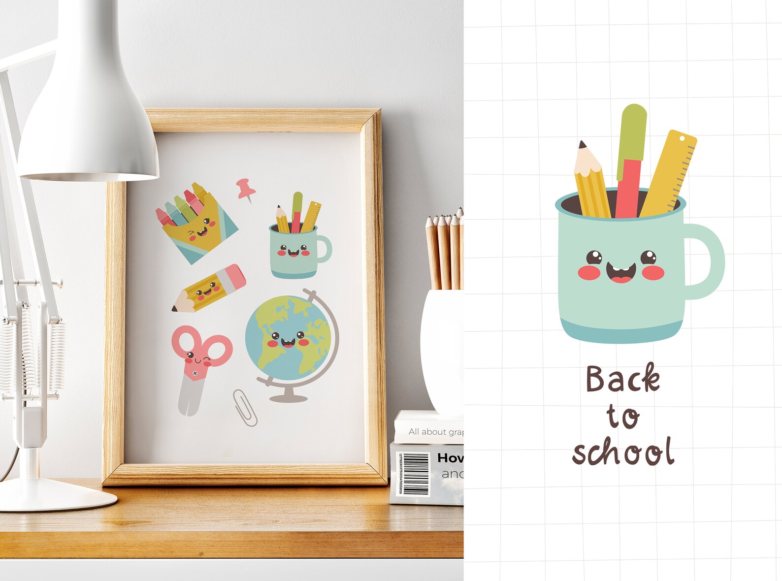 Back to School PNG Clipart Bundle, 35 School Supplies Digital Clipart ...