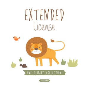 Extended Commercial Use License for ONE clipart collection, Small business use, Unlimited Sales, No Credit required, Digital Download