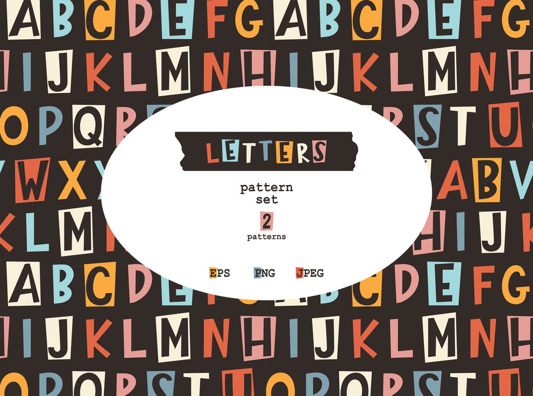 Alphabet Seamless Patterns, Digital Patterns With Letters, Alphabet Png ...