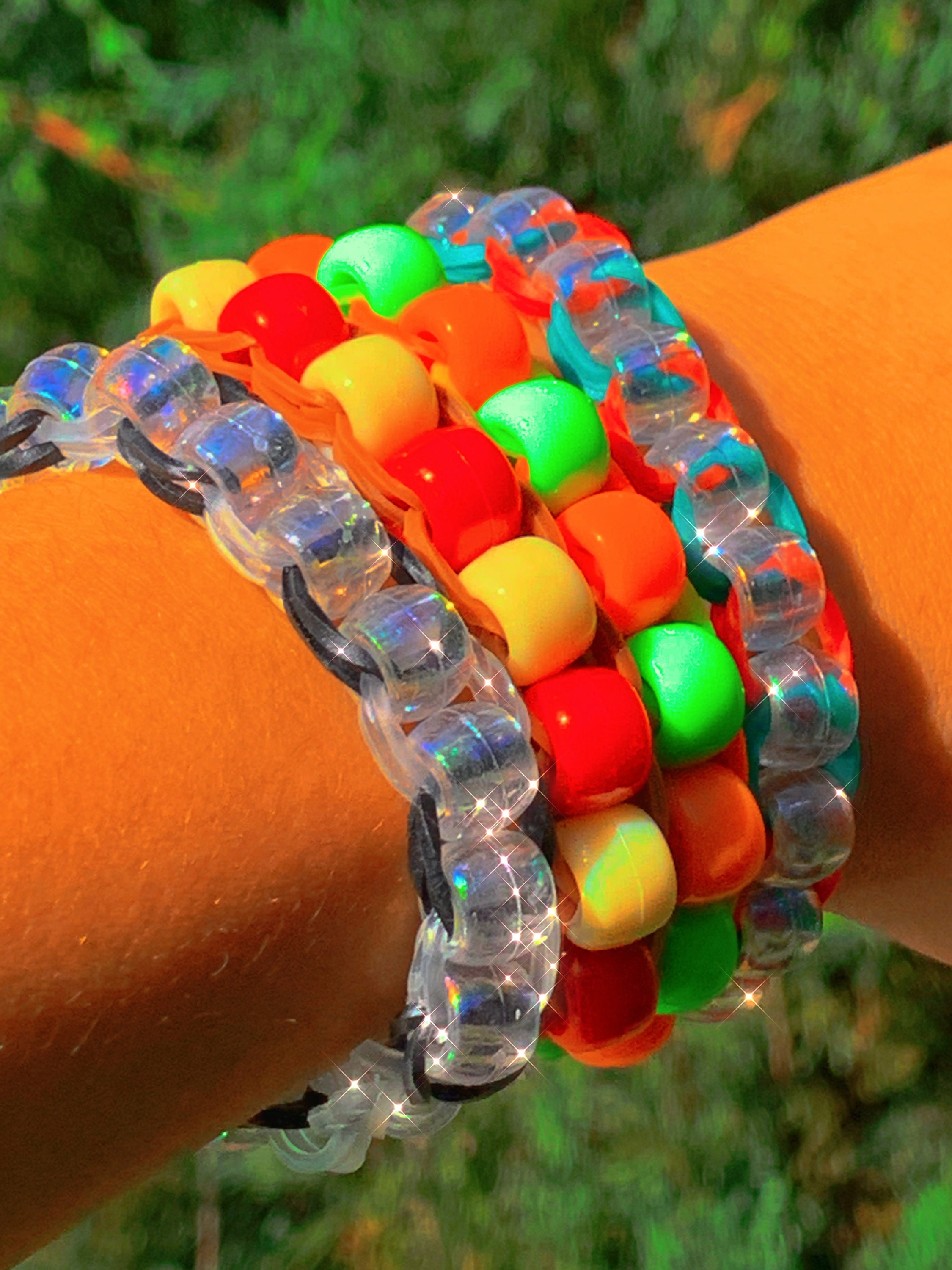 Y2K Kidcore Beaded Rainbow Loom Bracelet Etsy