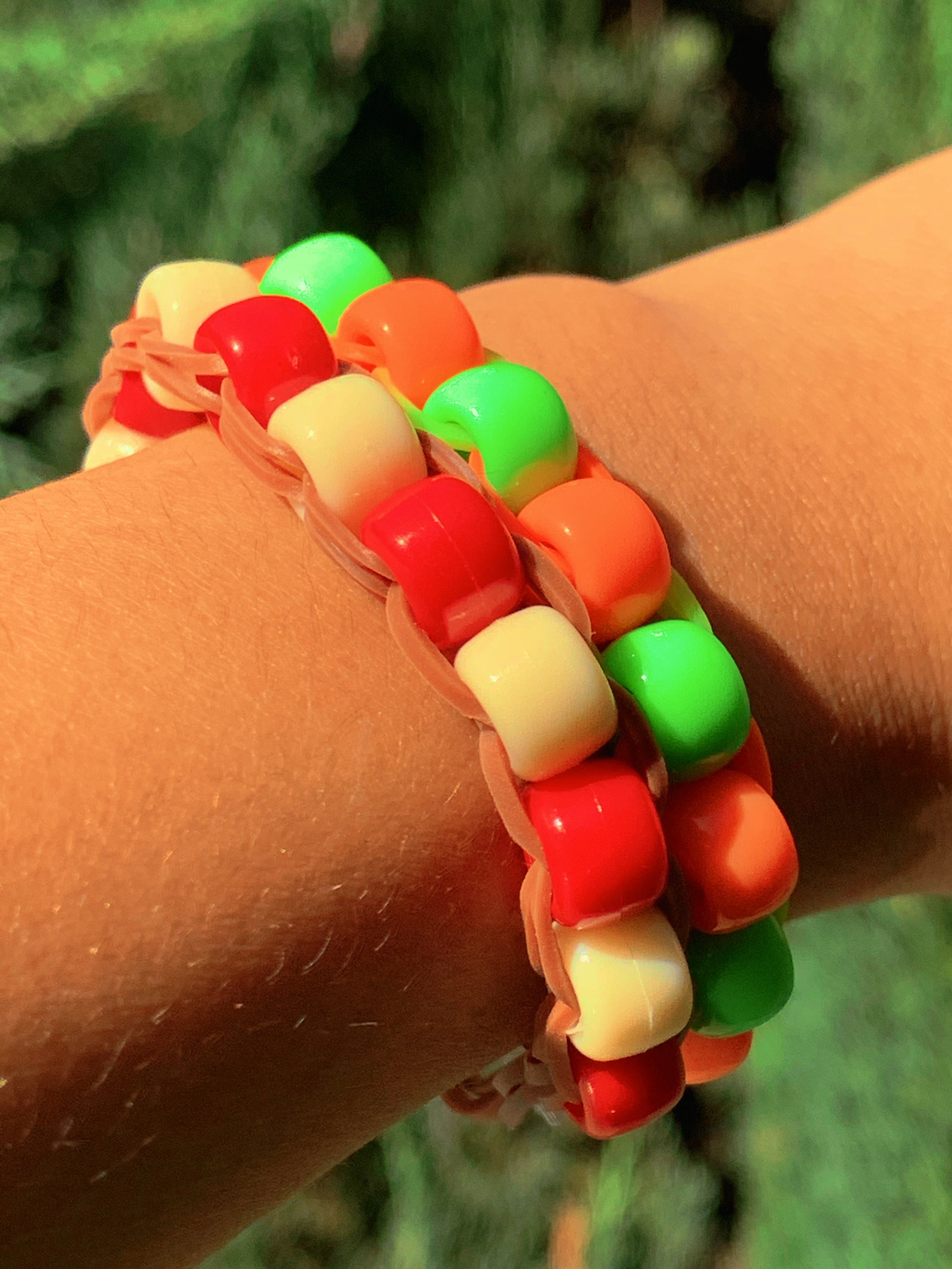 Y2K Kidcore Beaded Rainbow Loom Bracelet Etsy