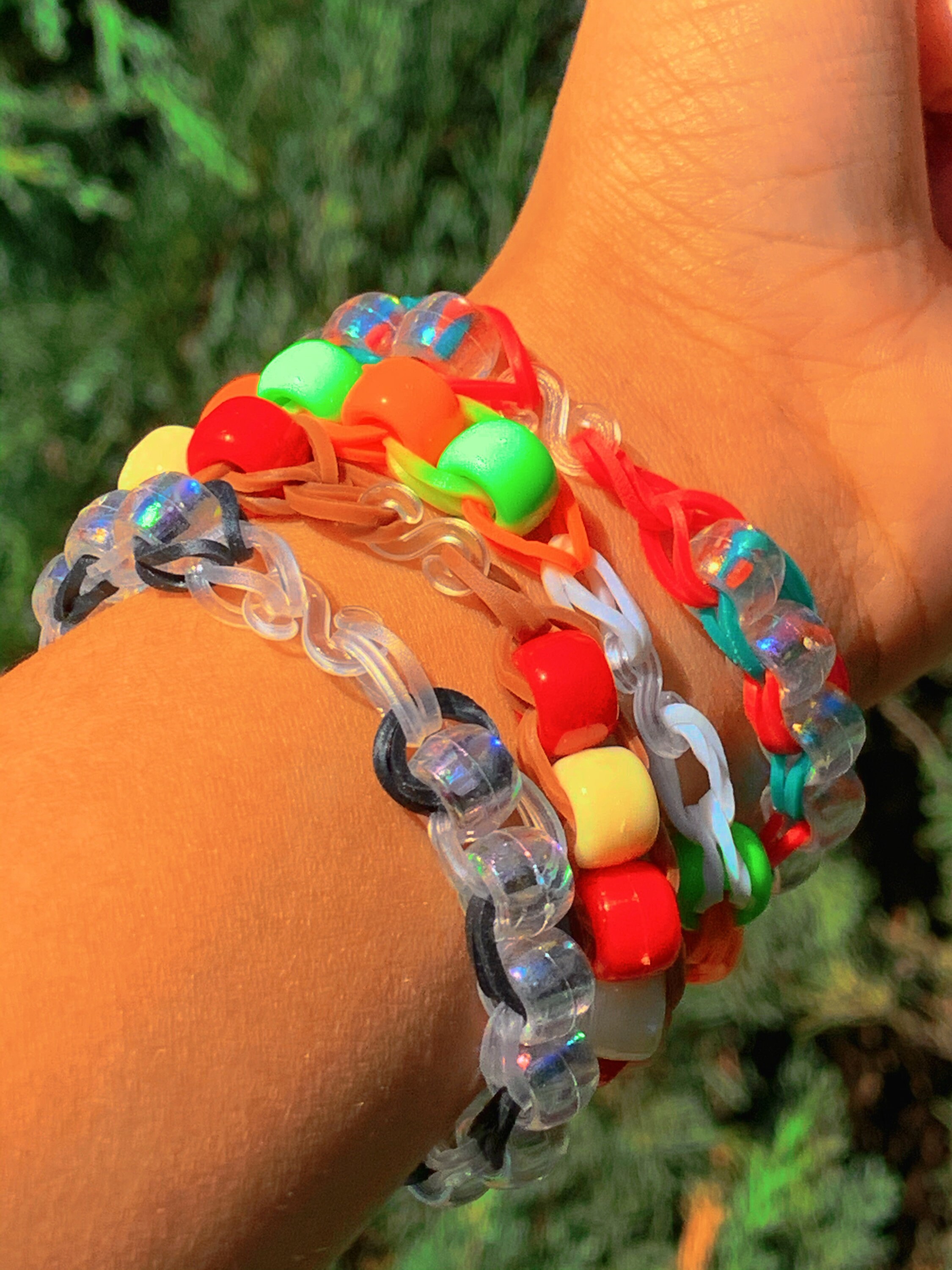 Y2K Kidcore Beaded Rainbow Loom Bracelet Etsy