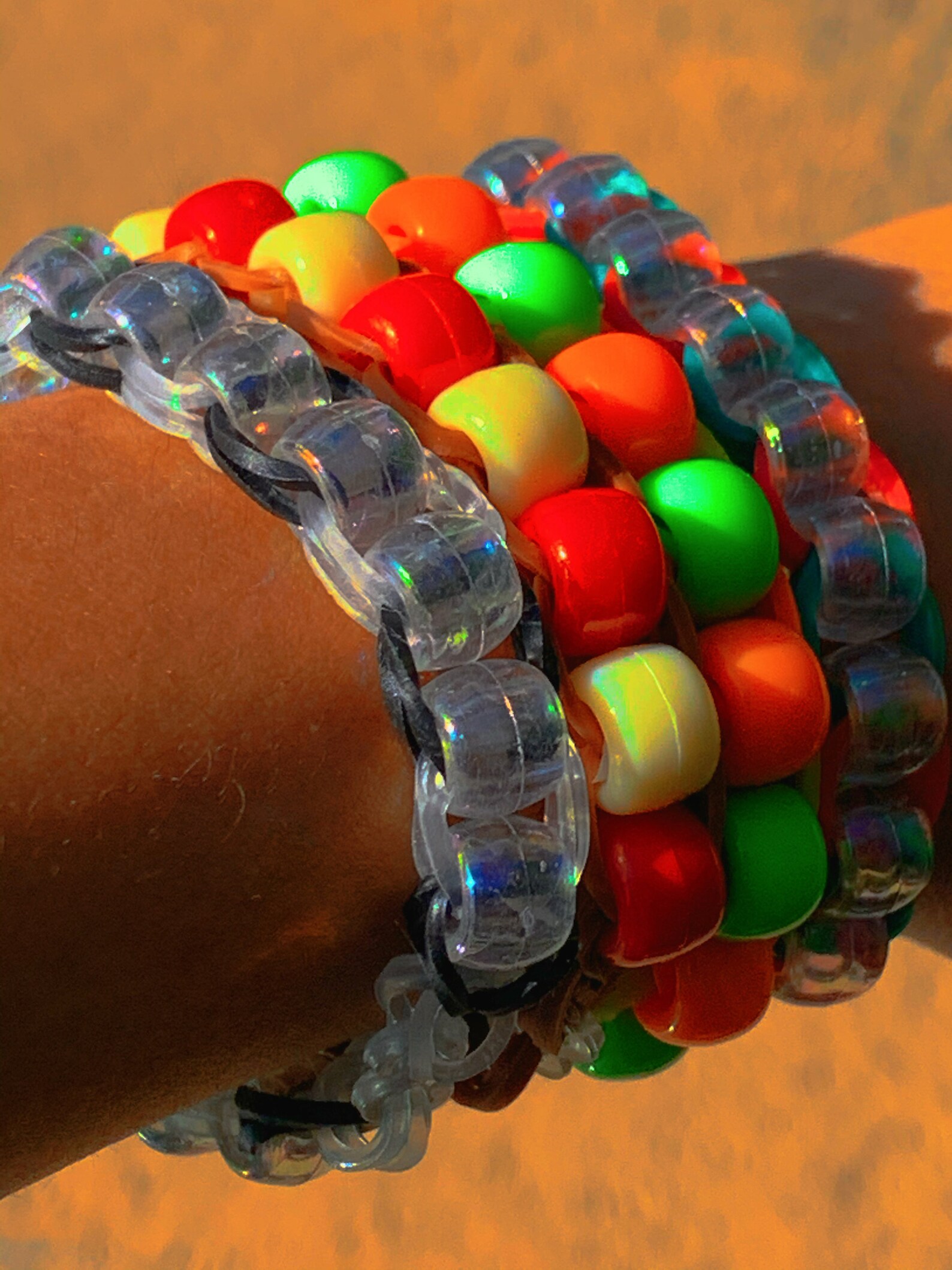 Y2K Kidcore Beaded Rainbow Loom Bracelet Etsy