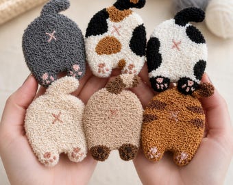 Punch Needle Coaster Kit: DIY Cat Embroidery Set, Beginner Home Decor Gift