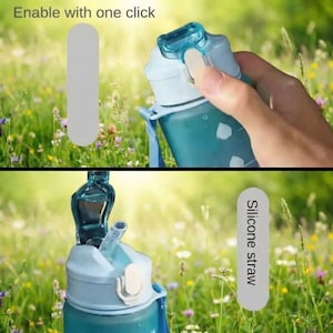 Kpop Demon Hunters Water Bottle, Gradient Letter, 750ml Girls Drinking Bottle image 6