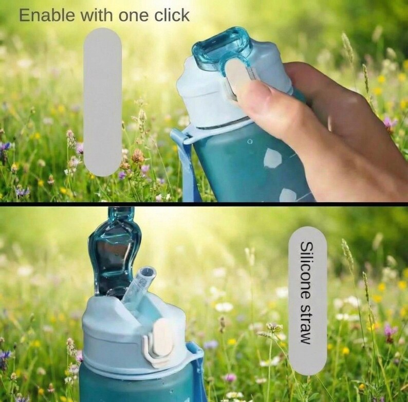 Kpop Demon Hunters Water Bottle, Gradient Letter, 750ml Girls Drinking Bottle image 6